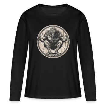 Yéti - T-shirt manches longues Premium bio Femme - noir - Devant - Julia (174cm)
