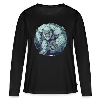 Yéti - T-shirt manches longues Premium bio Femme - noir - Devant - Julia (174cm)