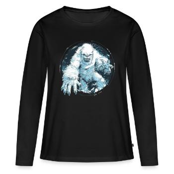 Yéti - T-shirt manches longues Premium bio Femme - noir - Devant - Julia (174cm)
