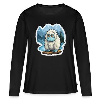 Yéti - T-shirt manches longues Premium bio Femme - noir - Devant - Julia (174cm)