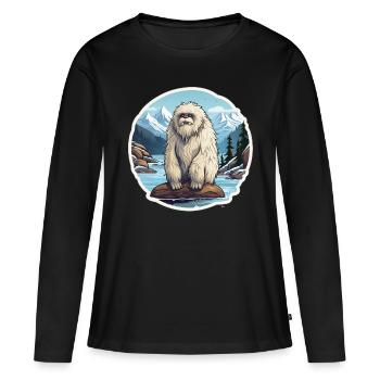 Yéti - T-shirt manches longues Premium bio Femme - noir - Devant - Julia (174cm)