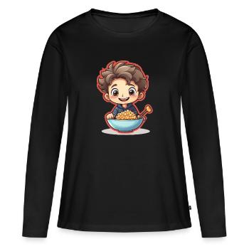 Cereal Killer Lustiges Müsli Motiv - Frauen Premium Bio Langarmshirt - Schwarz - Vorne - Julia (174cm)