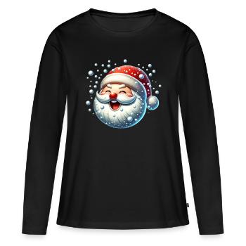 Schnee Schneebälle Weihnachten Lustig Comic - Frauen Premium Bio Langarmshirt - Schwarz - Vorne - Julia (174cm)