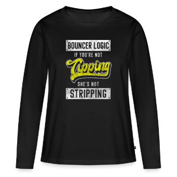 Protection du service de sécurité - T-shirt manches longues Premium bio Femme - noir - Devant - Julia (174cm)