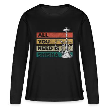 narguilé à la vapeur mégot à fumer - T-shirt manches longues Premium bio Femme - noir - Devant - Julia (174cm)
