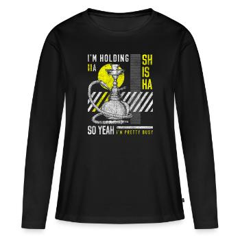 Narguilé Tabac Bouillonnant - T-shirt manches longues Premium bio Femme - noir - Devant - Julia (174cm)