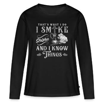 Chicha Fumé Oriental - T-shirt manches longues Premium bio Femme - noir - Devant - Julia (174cm)