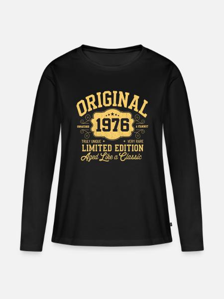 Original 1976 - Geburtstag 1976 Klassiker Edition - Frauen Premium Bio Langarmshirt - Schwarz