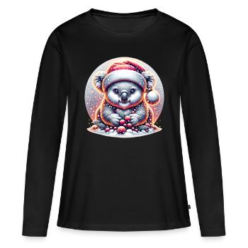 Koala - Frauen Premium Bio Langarmshirt - Schwarz - Vorne - Julia (174cm)