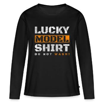 Maquette Télécommande Père Voyage - T-shirt manches longues Premium bio Femme - noir - Devant - Julia (174cm)