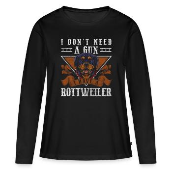 Rottweiler Diensthund Herrchen Mut - Frauen Premium Bio Langarmshirt - Schwarz - Vorne - Julia (174cm)