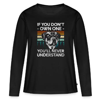 Rassehund Loyal Herrchen - Frauen Premium Bio Langarmshirt - Schwarz - Vorne - Julia (174cm)
