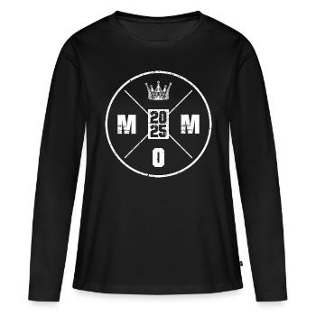 Maman 2025 Maman de maternité - T-shirt manches longues Premium bio Femme - noir - Devant - Julia (174cm)