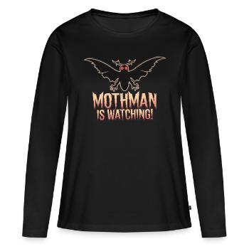 MOTHMAN REGARDE - T-shirt manches longues Premium bio Femme - noir - Devant - Julia (174cm)