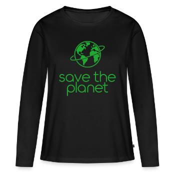 Save the Planet Earth Environmental Activists - Women's Premium Organic Long Sleeve Shirt - black - Front - Julia (174cm)