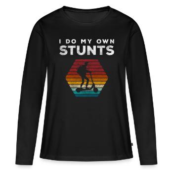 Rollerfahrer Stadt Stromer Speed - Frauen Premium Bio Langarmshirt - Schwarz - Vorne - Julia (174cm)