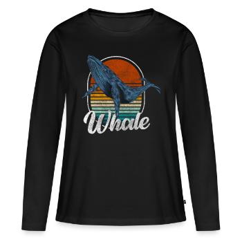 Whale Blue Whale Conservation Diver - T-shirt manches longues Premium bio Femme - noir - Devant - Julia (174cm)