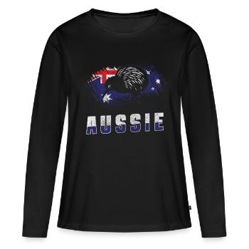 Pays de vacances des animaux de l’Outback - T-shirt manches longues Premium bio Femme - noir - Devant - Julia (174cm)