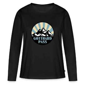 Gotthard Pass - Frauen Premium Bio Langarmshirt - Schwarz - Vorne - Julia (174cm)