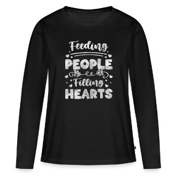 Consultante Helper Diet Fruit - T-shirt manches longues Premium bio Femme - noir - Devant - Julia (174cm)