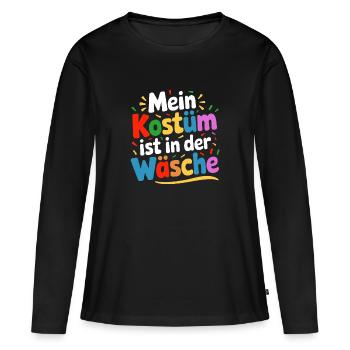 Mein Kostüm ist in der Wäsche - Frauen Premium Bio Langarmshirt - Schwarz - Vorne - Julia (174cm)
