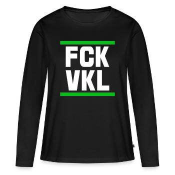 Contre les voyelles FCK VKL Dire Citation - T-shirt manches longues Premium bio Femme - noir - Devant - Julia (174cm)