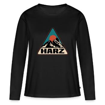 Harz - Frauen Premium Bio Langarmshirt - Schwarz - Vorne - Julia (174cm)