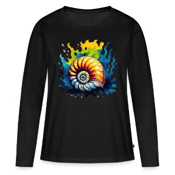 Geologie - Fossil - Frauen Premium Bio Langarmshirt - Schwarz - Vorne - Julia (174cm)
