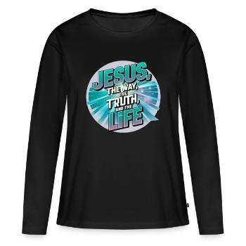 Jesus – The Way, the Truth and the Life - Women's Premium Organic Long Sleeve Shirt - black - Front - Julia (174cm)