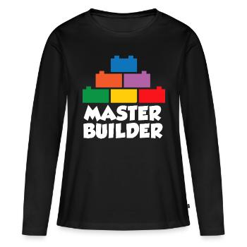 Brick Builder Brick Building Master Builder - Women's Premium Organic Long Sleeve Shirt - black - Front - Julia (174cm)