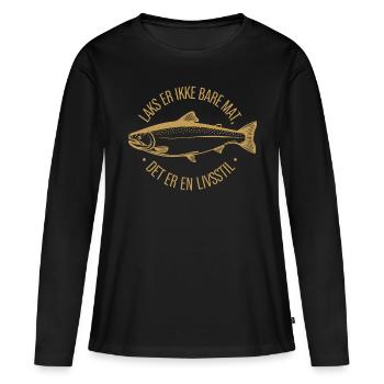 Rokt Las Laks er ikke bare mat det er en livsstil - T-shirt manches longues Premium bio Femme - noir - Devant - Julia (174cm)