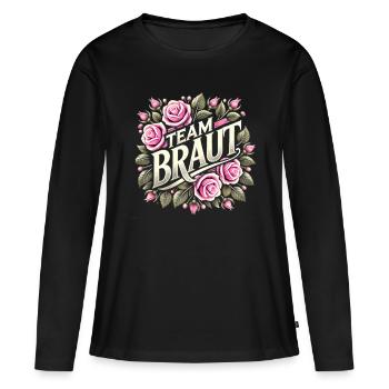 Poltern Frauen T-Shirt Polterabend Frauen Polterer - Frauen Premium Bio Langarmshirt - Schwarz - Vorne - Julia (174cm)