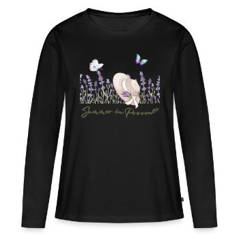 Summer in Provence - Women's Premium Organic Long Sleeve Shirt - black - Front - Julia (174cm)