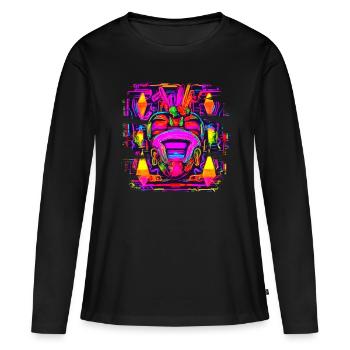 Fête de la maison UV de style néon - T-shirt manches longues Premium bio Femme - noir - Devant - Julia (174cm)