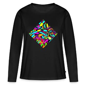 Neon Stil UV House Style - T-shirt manches longues Premium bio Femme - noir - Devant - Julia (174cm)