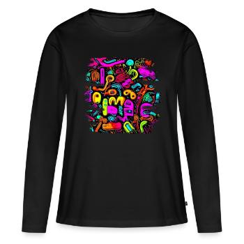 Neon Stil UV House Style - T-shirt manches longues Premium bio Femme - noir - Devant - Julia (174cm)