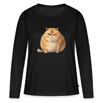 Funny Furry Tiger - For those who love cats - Women's Premium Organic Long Sleeve Shirt - black - Front - Julia (174cm)