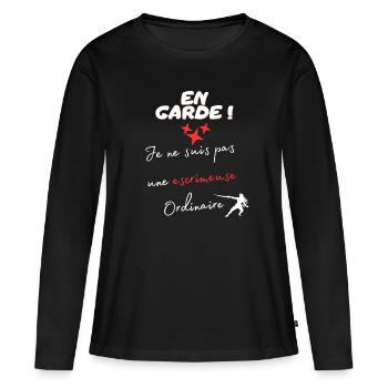 Escrimeuse - T-shirt manches longues Premium bio Femme - noir - Devant - Julia (174cm)