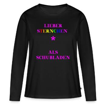 Lieber Sternchen als Schubladen Geschenkidee - Frauen Premium Bio Langarmshirt - Schwarz - Vorne - Julia (174cm)