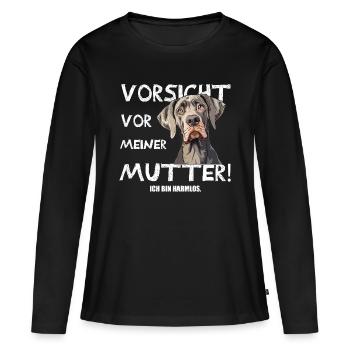 Dog mom beware - Women's Premium Organic Long Sleeve Shirt - black - Front - Julia (174cm)