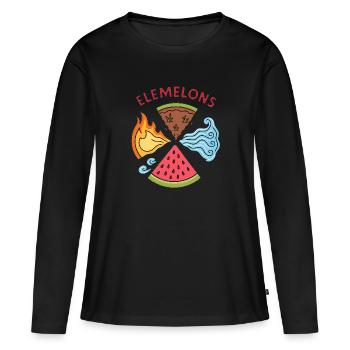 Elemelons Conception élémentaire de pastèque - T-shirt manches longues Premium bio Femme - noir - Devant - Julia (174cm)