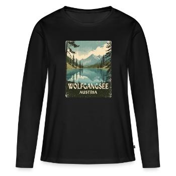 Lac Wolfgang - T-shirt manches longues Premium bio Femme - noir - Devant - Julia (174cm)
