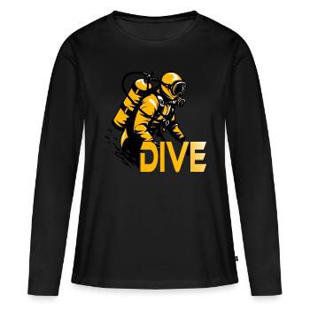 dive raucher scuba diving taucherin tauchschule - Frauen Premium Bio Langarmshirt - Schwarz - Vorne - Julia (174cm)