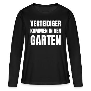 Les défenseurs entrent dans le jardin - T-shirt manches longues Premium bio Femme - noir - Devant - Julia (174cm)
