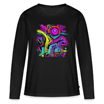 Neon Party UV Electro House Style - T-shirt manches longues Premium bio Femme - noir - Devant - Julia (174cm)