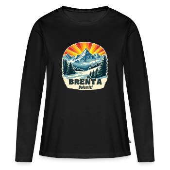 Brenta Dolomites - T-shirt manches longues Premium bio Femme - noir - Devant - Julia (174cm)