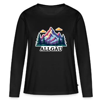 Allgäu coloré - T-shirt manches longues Premium bio Femme - noir - Devant - Julia (174cm)