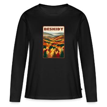 Beskides Pologne - T-shirt manches longues Premium bio Femme - noir - Devant - Julia (174cm)