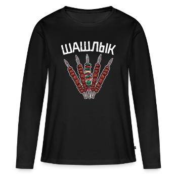 Dicton russe en russe pour les Russes de - T-shirt manches longues Premium bio Femme - noir - Devant - Julia (174cm)