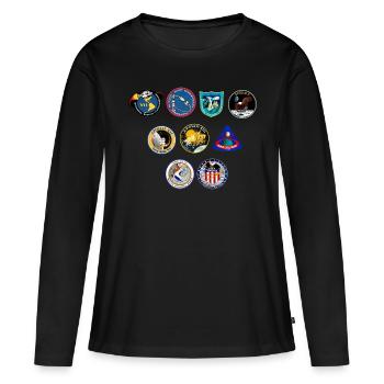 Mission spatiale - Mission Apollo - T-shirt manches longues Premium bio Femme - noir - Devant - Julia (174cm)